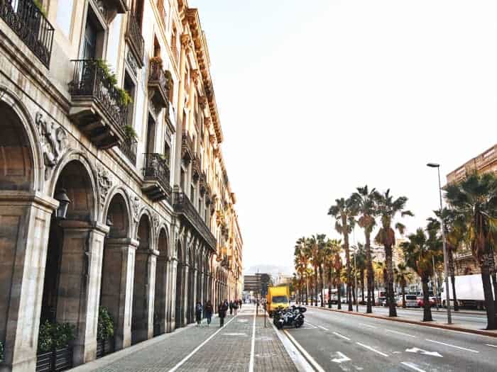 Barcelona street with cars